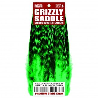 6-8'' STRUNG ROOSTER SADDLE GRIZZLY