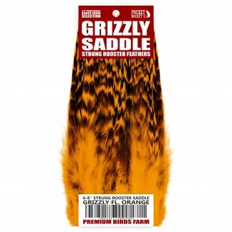 6-8'' STRUNG ROOSTER SADDLE GRIZZLY