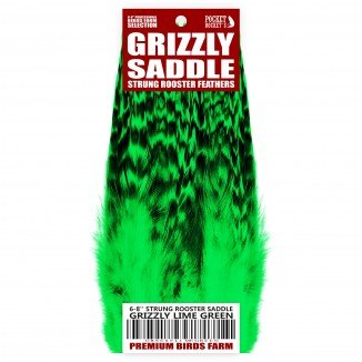 6-8'' STRUNG ROOSTER SADDLE GRIZZLY