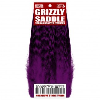 6-8'' STRUNG ROOSTER SADDLE GRIZZLY