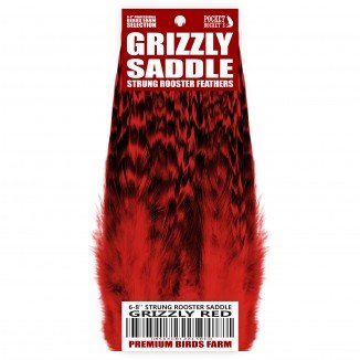 6-8'' STRUNG ROOSTER SADDLE GRIZZLY