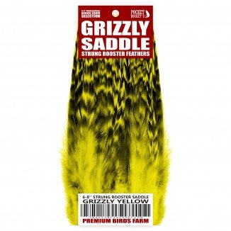 6-8'' STRUNG ROOSTER SADDLE GRIZZLY