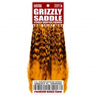 5-6'' STRUNG ROOSTER SADDLE GRIZZLY