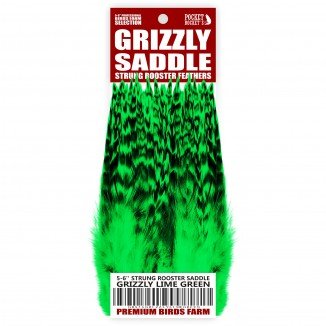 5-6'' STRUNG ROOSTER SADDLE GRIZZLY
