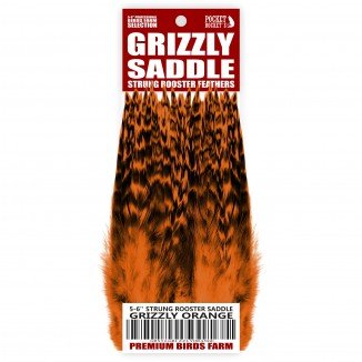 5-6'' STRUNG ROOSTER SADDLE GRIZZLY