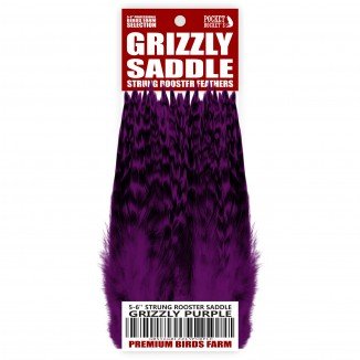 5-6'' STRUNG ROOSTER SADDLE GRIZZLY