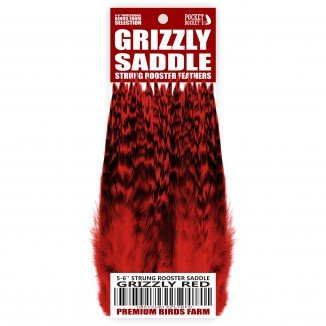 5-6'' STRUNG ROOSTER SADDLE GRIZZLY