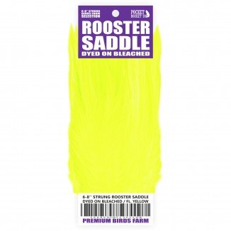 6-8'' STRUNG ROOSTER SADDLE DYED ON BLEACHED