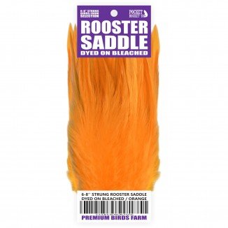 6-8'' STRUNG ROOSTER SADDLE DYED ON BLEACHED