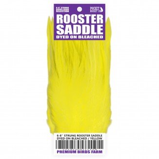 6-8'' STRUNG ROOSTER SADDLE DYED ON BLEACHED