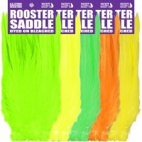 6-8'' STRUNG ROOSTER SADDLE DYED ON BLEACHED