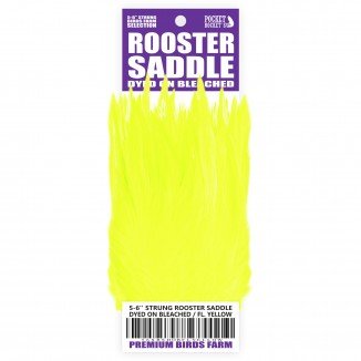 5-6'' STRUNG ROOSTER SADDLE DYED ON BLEACHED
