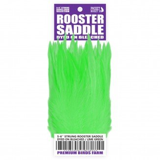 5-6'' STRUNG ROOSTER SADDLE DYED ON BLEACHED
