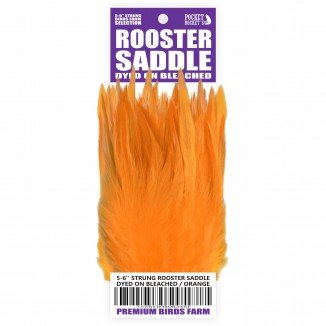 5-6'' STRUNG ROOSTER SADDLE DYED ON BLEACHED