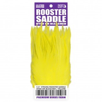 5-6'' STRUNG ROOSTER SADDLE DYED ON BLEACHED