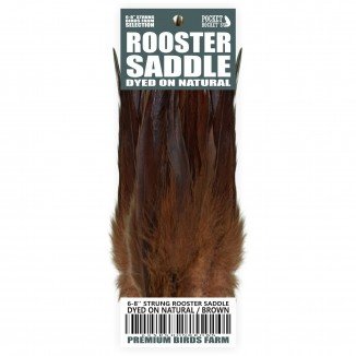 6-8'' STRUNG ROOSTER SADDLE DYED ON NATURAL