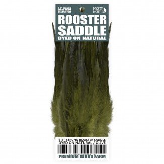 6-8'' STRUNG ROOSTER SADDLE DYED ON NATURAL