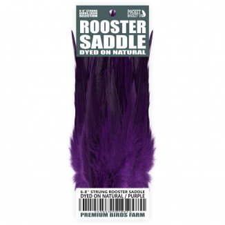 6-8'' STRUNG ROOSTER SADDLE DYED ON NATURAL