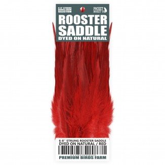 6-8'' STRUNG ROOSTER SADDLE DYED ON NATURAL