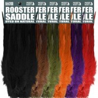 6-8'' STRUNG ROOSTER SADDLE DYED ON NATURAL