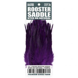 5-6'' STRUNG ROOSTER SADDLE DYED ON NATURAL